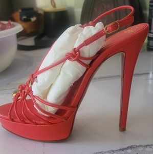 New, Christian Louboutin, Disco Lilou, Coral color.